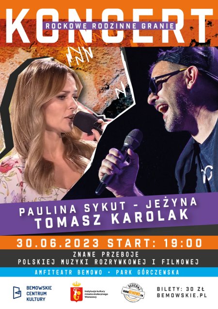 KONCERT ROCKOWE RODZINNE GRANIE Paulina Sykut-Jeżyna i Tomasz Karolak